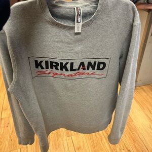 Embroidered Kirkland Signature Heather Gray Crewneck